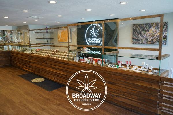 Broadway Cannabis Market - Beaverton logo and interior